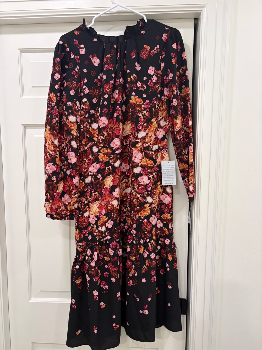 NWT Maggie London black and pink floral midi dress